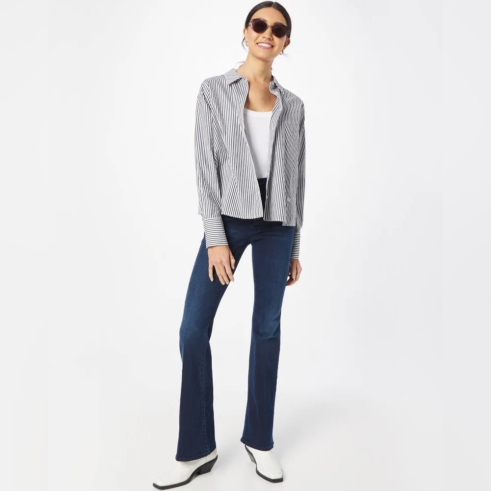 MOTHER Pixie Weekender, Night Tripper, Dark Flare Jeans, button fly